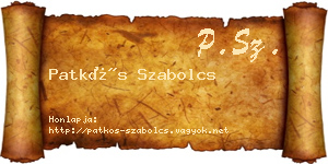 Patkós Szabolcs névjegykártya