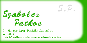 szabolcs patkos business card